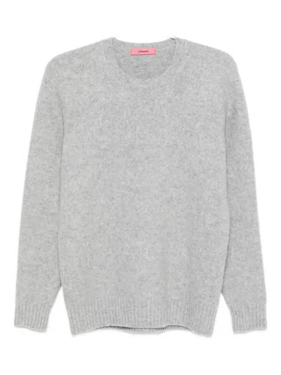 Drumohr Soft Texture Ribbed Crewneck Knitwear In Gray