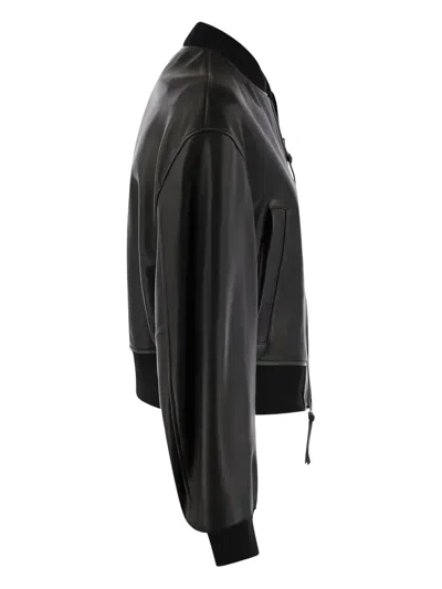 Weekend Max Mara Syntethic Leather Jacket With Zip In Black