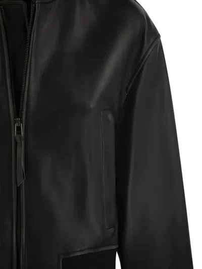 Weekend Max Mara Syntethic Leather Jacket With Zip In Black