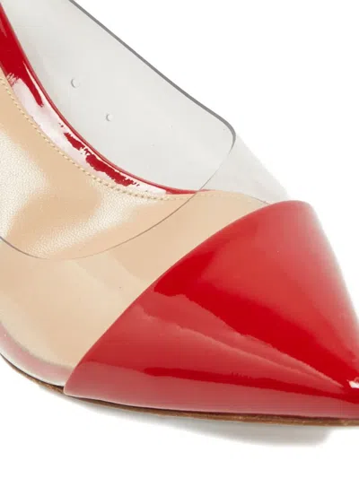 Pre-owned Gianvito Rossi  60mm Patent Leather Clear-panel Pumps In Red