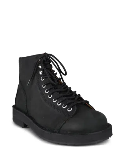 Yohji Yamamoto Lace-up Leather Boots In Black