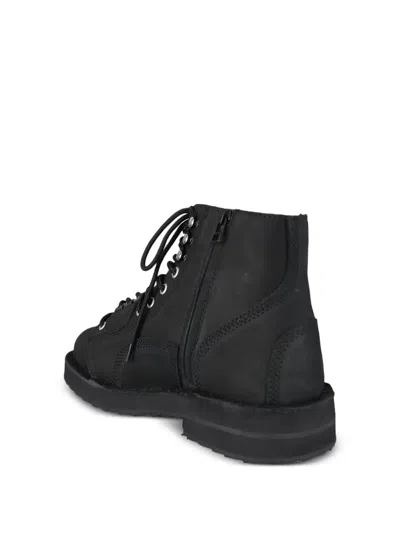 Yohji Yamamoto Lace-up Leather Boots In Black