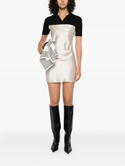 Nanushka Satin-paneled Mini Dress In Multi