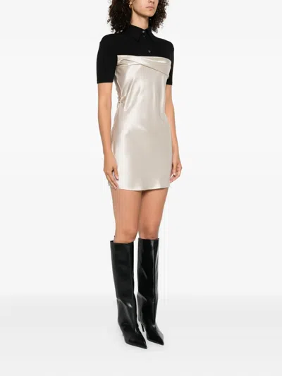 Nanushka Satin-paneled Mini Dress In Multi