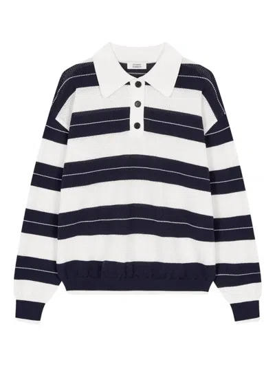 Studio Tomboy Striped Long-sleeve Polo Shirt