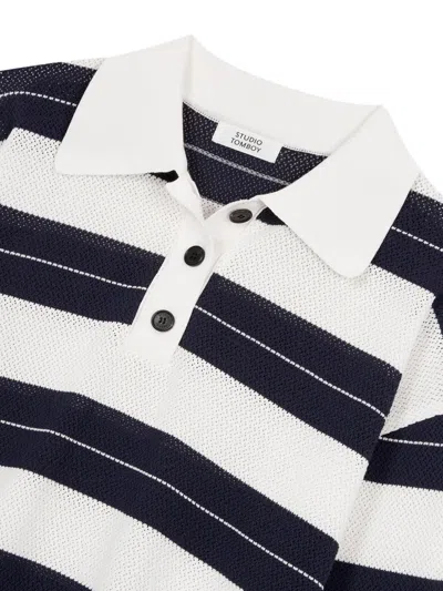 Studio Tomboy Striped Long-sleeve Polo Shirt