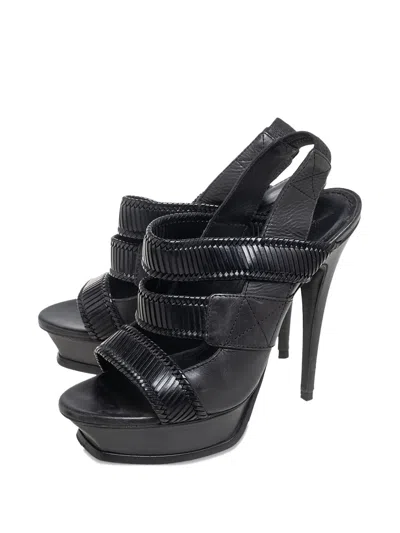 Pre-owned Saint Laurent 135mm Leather Platform Sandals