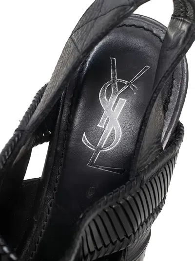 Pre-owned Saint Laurent 135mm Leather Platform Sandals