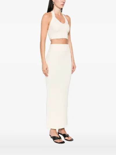 Wardrobe.nyc Cotton Halterneck Top In Neutral