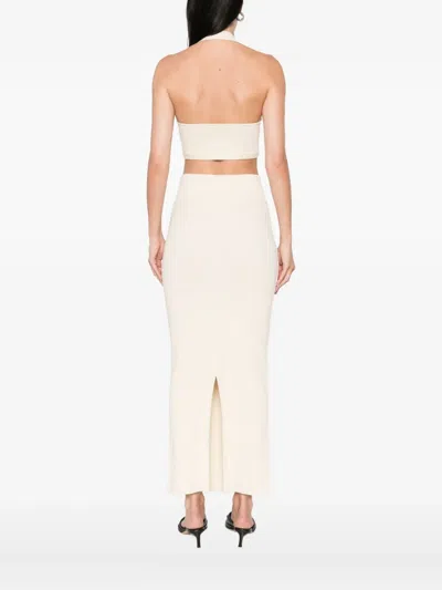 Wardrobe.nyc Cotton Halterneck Top In Neutral