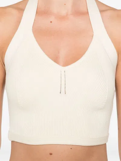 Wardrobe.nyc Cotton Halterneck Top In Neutral