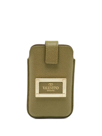 Pre-owned Valentino Garavani Leather Logo-stamp Phone Case