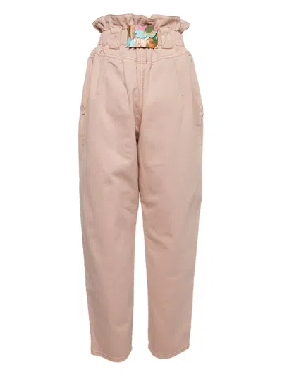 Pre-owned Fendi Pleated Jeans In Pink