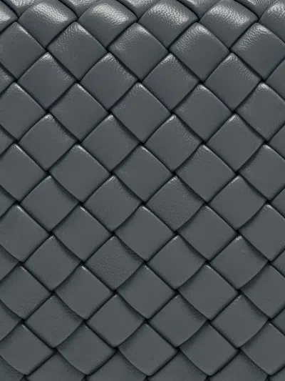 Pre-owned Bottega Veneta Intrecciato Knot Clutch Bag In Gray