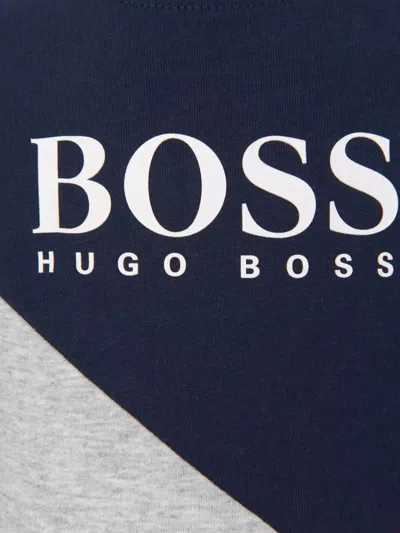 Bosswear Colour-block Three-quarter Sleeve Top In Blue
