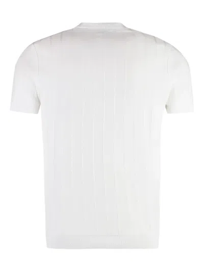 Paul & Shark Ribbed Crew-neck T-shirt In White