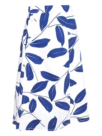 Pre-owned Marni Leaf-print Wrap Midi Skirt