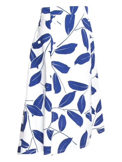 Pre-owned Marni Leaf-print Wrap Midi Skirt