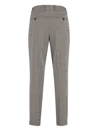 Hugo Boss Houndstooth-pattern Trousers In Gray