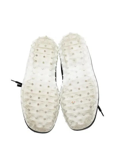 Pre-owned Miu Miu Mesh Crystal-embellished Sneakers In Black