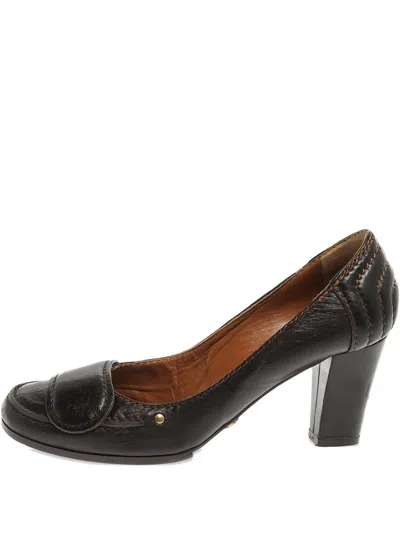 Pre-owned Chloé 70mm Leather Heeled Pumps In Brown