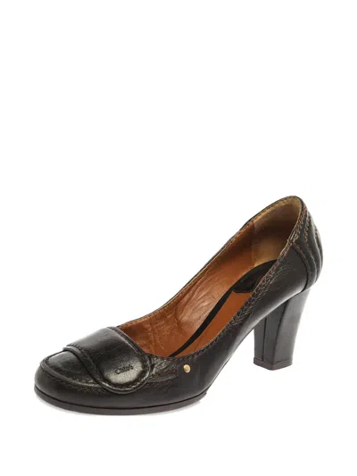 Pre-owned Chloé 70mm Leather Heeled Pumps In Brown