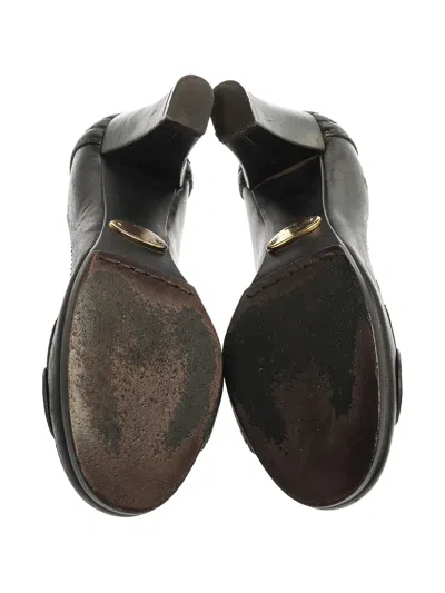 Pre-owned Chloé 70mm Leather Heeled Pumps In Brown