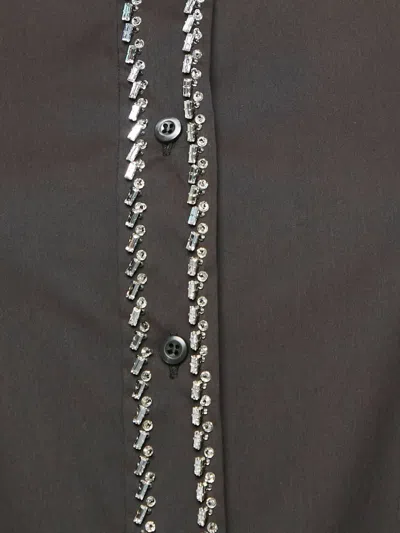 Pre-owned Prada 2024 Crystal-embellished Shirt In Brown