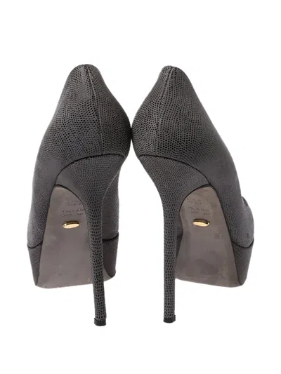 Pre-owned Sergio Rossi Vintage  140mm Platform Pumps In Gray