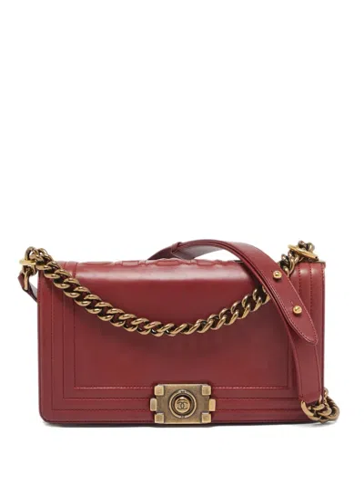 Pre-owned Chanel 2011 Boy Flap Tote Bag In Red