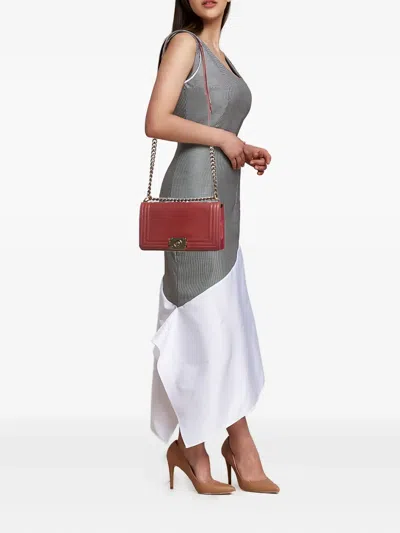 Pre-owned Chanel 2011 Boy Flap Tote Bag In Red