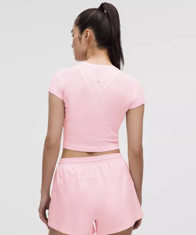 Lululemon Swiftly Pointelle Cropped Short-sleeve Shirt