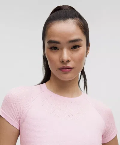 Lululemon Swiftly Pointelle Cropped Short-sleeve Shirt