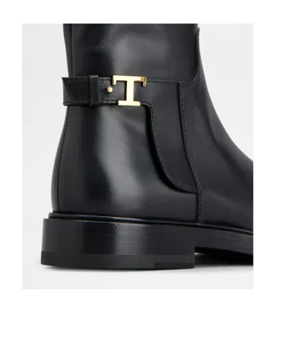 Tod's Logo Plque Ankle Boots