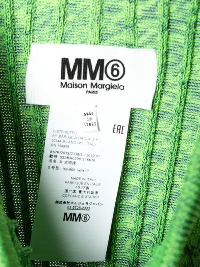 Pre-owned Maison Margiela Ribbed-knit Skirt In Green