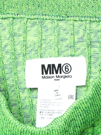 Pre-owned Maison Margiela Ribbed-knit Skirt In Green