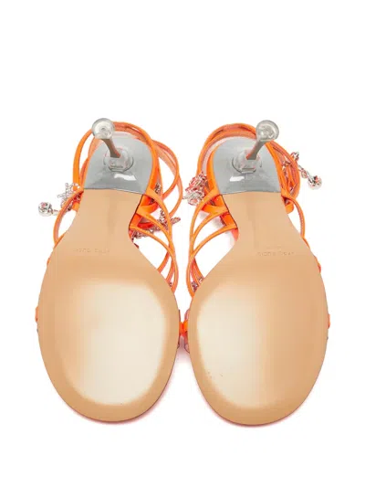 Pre-owned Mach&mach  90mm Camille Sandals In Orange