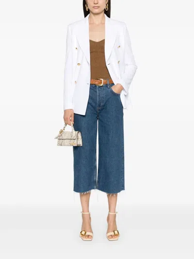 Max Mara Peak-lapels Double-breasted Blazer In White