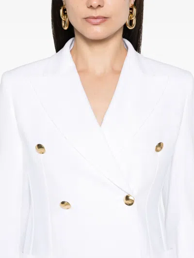 Max Mara Peak-lapels Double-breasted Blazer In White