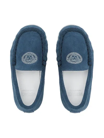Versace Medusa-motif Loafers In Blue