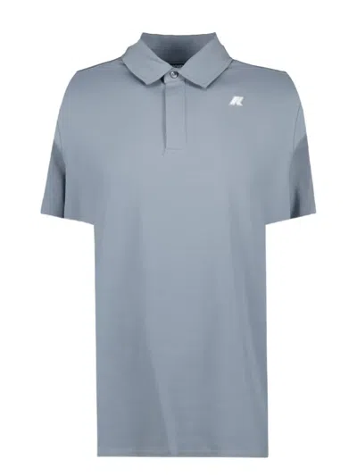 K-way Short-sleeve Cotton Polo Shirt In Blue