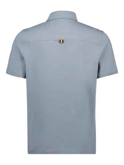 K-way Short-sleeve Cotton Polo Shirt In Blue