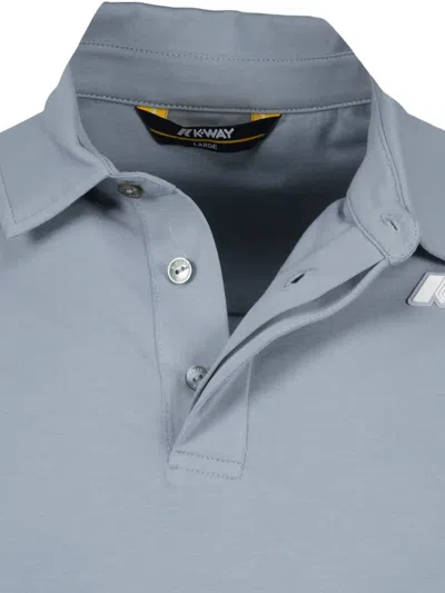 K-way Short-sleeve Cotton Polo Shirt In Blue
