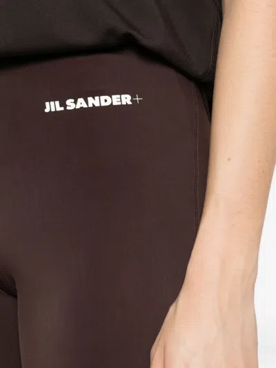 Jil Sander Logo-embellished Leggings In Brown