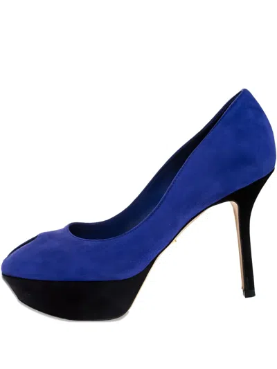 Pre-owned Sergio Rossi Vintage  100mm Cachet Peep-toe Platform Pumps