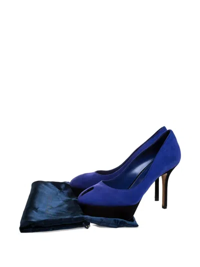 Pre-owned Sergio Rossi Vintage  100mm Cachet Peep-toe Platform Pumps