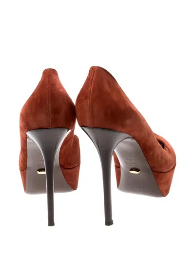 Pre-owned Sergio Rossi Vintage  125mm Cachet Platform Pumps In Orange