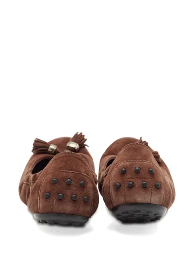 Pre-owned Tod's Vintage  Tassel Studded Ballet Flats