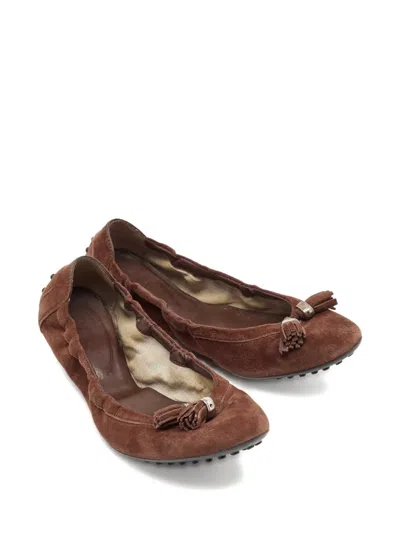 Pre-owned Tod's Vintage  Tassel Studded Ballet Flats