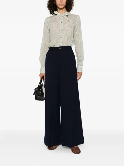 Forte Forte Les Petits Pois Shirt In Voile With Bow Detail In Neutral